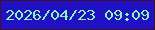文字の大きさ：2、枠の色：430f28、背景の色：2111c5、文字の色：8ff3b6 無料ブログパーツのブログ時計