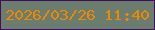 文字の大きさ：5、枠の色：430f5d、背景の色：6b7d6f、文字の色：ed8704 無料ブログパーツのブログ時計