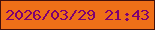 文字の大きさ：3、枠の色：43100b、背景の色：ef6f18、文字の色：7f0072 無料ブログパーツのブログ時計
