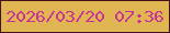 文字の大きさ：3、枠の色：43101c、背景の色：e0b653、文字の色：ca3499 無料ブログパーツのブログ時計