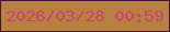文字の大きさ：4、枠の色：431243、背景の色：b7823e、文字の色：cf3e78 無料ブログパーツのブログ時計