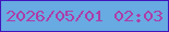文字の大きさ：3、枠の色：4314bb、背景の色：67abe2、文字の色：ad3ca7 無料ブログパーツのブログ時計