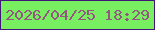 文字の大きさ：2、枠の色：431579、背景の色：78ef61、文字の色：955681 無料ブログパーツのブログ時計
