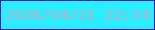 文字の大きさ：2、枠の色：4315aa、背景の色：28eeff、文字の色：bcaebf 無料ブログパーツのブログ時計