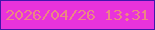 文字の大きさ：3、枠の色：4315ab、背景の色：e933db、文字の色：ec8783 無料ブログパーツのブログ時計