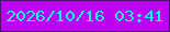 文字の大きさ：1、枠の色：431768、背景の色：bb03ef、文字の色：09f9e4 無料ブログパーツのブログ時計