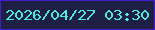 文字の大きさ：5、枠の色：431ccb、背景の色：1d2043、文字の色：50e9e0 無料ブログパーツのブログ時計