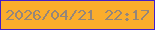 文字の大きさ：5、枠の色：431eca、背景の色：fbad2c、文字の色：95867a 無料ブログパーツのブログ時計
