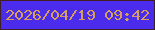 文字の大きさ：5、枠の色：431f25、背景の色：4c2cec、文字の色：d69e5e 無料ブログパーツのブログ時計