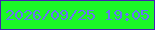 文字の大きさ：5、枠の色：4321b0、背景の色：1bf826、文字の色：6774f3 無料ブログパーツのブログ時計