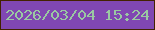 文字の大きさ：1、枠の色：432200、背景の色：8047b2、文字の色：9ac8a2 無料ブログパーツのブログ時計