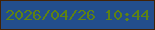 文字の大きさ：5、枠の色：432205、背景の色：234e8c、文字の色：5e8213 無料ブログパーツのブログ時計