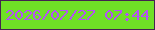 文字の大きさ：4、枠の色：43234f、背景の色：6fe026、文字の色：b550f6 無料ブログパーツのブログ時計
