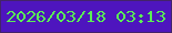 文字の大きさ：3、枠の色：43246a、背景の色：4e15be、文字の色：5aef55 無料ブログパーツのブログ時計