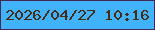 文字の大きさ：2、枠の色：432755、背景の色：40b3fa、文字の色：462c17 無料ブログパーツのブログ時計