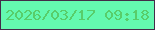 文字の大きさ：1、枠の色：432c49、背景の色：64f9b0、文字の色：58cd6a 無料ブログパーツのブログ時計