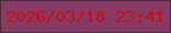 文字の大きさ：1、枠の色：432e37、背景の色：883a67、文字の色：ca0c04 無料ブログパーツのブログ時計