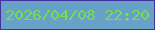 文字の大きさ：4、枠の色：43339d、背景の色：68a1c7、文字の色：77db53 無料ブログパーツのブログ時計