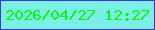 文字の大きさ：1、枠の色：4333d5、背景の色：7aefe4、文字の色：0bf512 無料ブログパーツのブログ時計