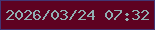 文字の大きさ：5、枠の色：433673、背景の色：5e0221、文字の色：90aeb1 無料ブログパーツのブログ時計