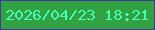 文字の大きさ：1、枠の色：4337a1、背景の色：31a141、文字の色：44feb7 無料ブログパーツのブログ時計