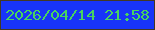 文字の大きさ：5、枠の色：433922、背景の色：1834f8、文字の色：48d35f 無料ブログパーツのブログ時計