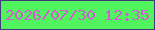 文字の大きさ：3、枠の色：433a77、背景の色：4ff45e、文字の色：d15dd0 無料ブログパーツのブログ時計