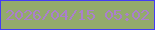 文字の大きさ：4、枠の色：433cf5、背景の色：93aa6c、文字の色：aa7fcd 無料ブログパーツのブログ時計