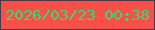 文字の大きさ：3、枠の色：433e4d、背景の色：f84f49、文字の色：2ddf75 無料ブログパーツのブログ時計