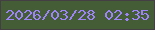 文字の大きさ：2、枠の色：433f42、背景の色：455d36、文字の色：9d84f9 無料ブログパーツのブログ時計