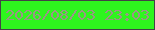 文字の大きさ：3、枠の色：434346、背景の色：2ef51e、文字の色：9a9586 無料ブログパーツのブログ時計