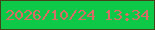 文字の大きさ：5、枠の色：434419、背景の色：0ec847、文字の色：d76d66 無料ブログパーツのブログ時計