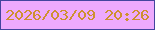 文字の大きさ：4、枠の色：43459e、背景の色：edaafd、文字の色：ce9030 無料ブログパーツのブログ時計