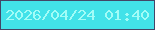 文字の大きさ：2、枠の色：434667、背景の色：42e2e9、文字の色：a2fcf7 無料ブログパーツのブログ時計