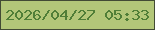 文字の大きさ：4、枠の色：434b35、背景の色：b3c779、文字の色：507e37 無料ブログパーツのブログ時計