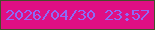 文字の大きさ：1、枠の色：434f2a、背景の色：df0f84、文字の色：8c6bf7 無料ブログパーツのブログ時計