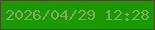 文字の大きさ：1、枠の色：435027、背景の色：1a9a00、文字の色：81a864 無料ブログパーツのブログ時計