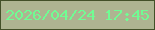 文字の大きさ：1、枠の色：435028、背景の色：aeb491、文字の色：70fc93 無料ブログパーツのブログ時計