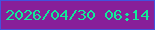 文字の大きさ：4、枠の色：4352dd、背景の色：881f99、文字の色：12eb99 無料ブログパーツのブログ時計