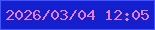 文字の大きさ：1、枠の色：4352f9、背景の色：141fcd、文字の色：ee7bdb 無料ブログパーツのブログ時計