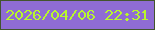 文字の大きさ：5、枠の色：43542d、背景の色：8f6cd4、文字の色：b8f72c 無料ブログパーツのブログ時計