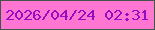 文字の大きさ：2、枠の色：435549、背景の色：ff75d2、文字の色：920ec0 無料ブログパーツのブログ時計