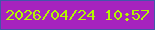 文字の大きさ：3、枠の色：4356aa、背景の色：a623be、文字の色：b3f701 無料ブログパーツのブログ時計