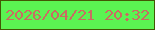 文字の大きさ：1、枠の色：435704、背景の色：5bf352、文字の色：c96c62 無料ブログパーツのブログ時計