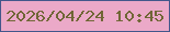 文字の大きさ：2、枠の色：43578b、背景の色：eba9c8、文字の色：706636 無料ブログパーツのブログ時計