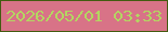 文字の大きさ：4、枠の色：435b10、背景の色：d87387、文字の色：b3d661 無料ブログパーツのブログ時計