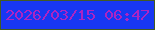 文字の大きさ：5、枠の色：435b21、背景の色：1837f2、文字の色：ad24c2 無料ブログパーツのブログ時計