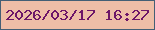 文字の大きさ：5、枠の色：435f75、背景の色：eebea7、文字の色：6d1668 無料ブログパーツのブログ時計