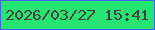 文字の大きさ：1、枠の色：4361f2、背景の色：25e571、文字の色：453d46 無料ブログパーツのブログ時計