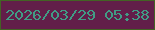 文字の大きさ：1、枠の色：436224、背景の色：621e49、文字の色：419c85 無料ブログパーツのブログ時計